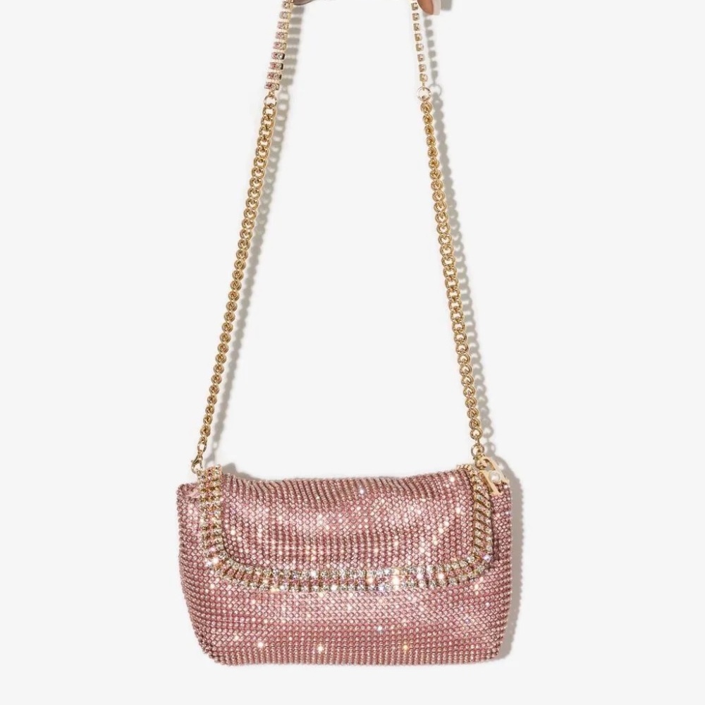 Rosantica Stelle pink crystal embellished shoulder bag